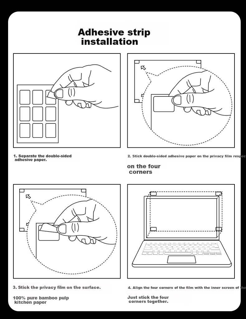 Aigo Computer Privacy Screen Protector, Monitor Privacy Film, Laptop And Desktop Anti-Peeping Film, Privacy Protection Screen, 23.8 Inches (16:9) 10