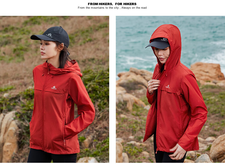 Pioneer Camp Zhuque Sun Protection Jacket for Women, Summer Outdoor Breathable UV-Resistant Hooded Original Yarn Sun Protection Clothing, Lightweight Outer Coat 15