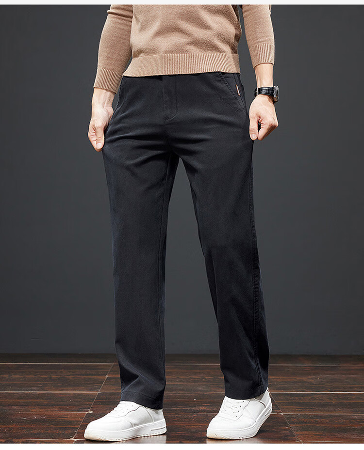 Pierre Cardin Men's Spring Summer Business Casual Straight Leg Pants Loose Fit Stretch Tencel Trousers Gray 32 11