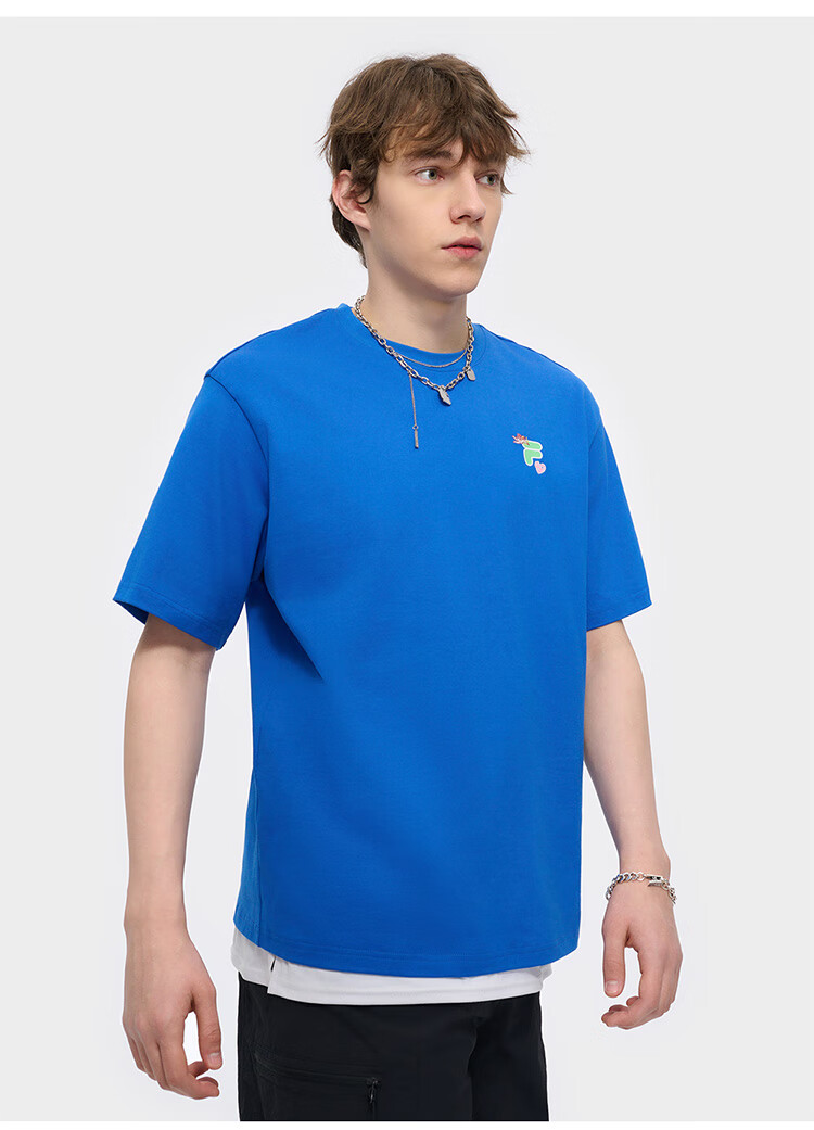 FILA FUSION Official Trendy Brand Zhang Hao Couple Knit Short Sleeve Breathable Cool Casual T-Shirt 17