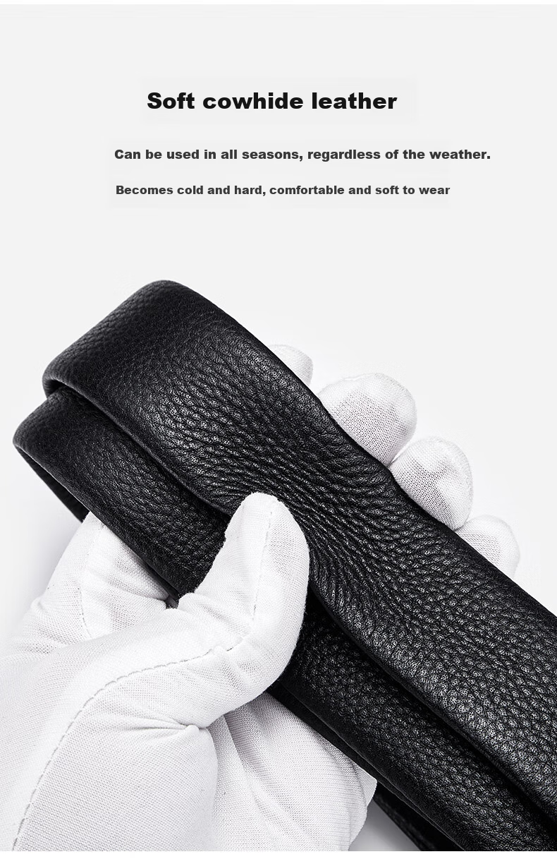 GUSKI Brand Men's Leather Belt with Automatic Buckle, Top-Grain Cowhide Single Belt without Buckle, Waist Belt, Birthday Gift 5
