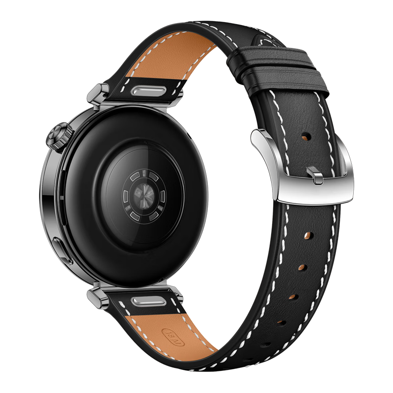Binghong Compatible Huawei GT6 41mm Genuine Leather Watch Strap for Huawei GT5 GT4 Pro GT3 Pro Watch5 4 Unisex Quick Release Band - Black 18mm
