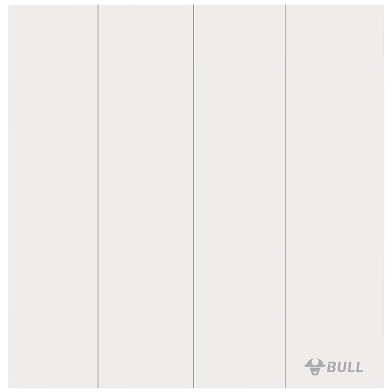 BULL Switch Socket G57 Butterfly Ultra-thin Skin-feel Four-gang Double-control Large Panel G57K412 Beige White