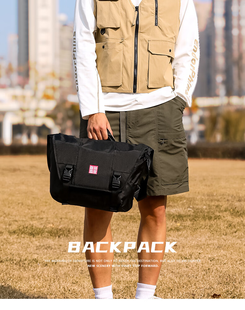 361° Large Capacity Shoulder Bag Crossbody Bag for Men And Women, Student Couple Casual Sports Outdoor Small Backpack Messenger Bag, Black 14