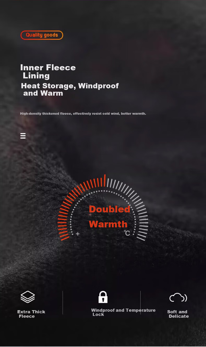 Warrior Leather Gloves for Men, Winter Fleece-Lined Thick Warm Windproof Water-Resistant Sports Cycling Motorcycle Gloves, Touchscreen Compatible Non-Slip for Wome 4