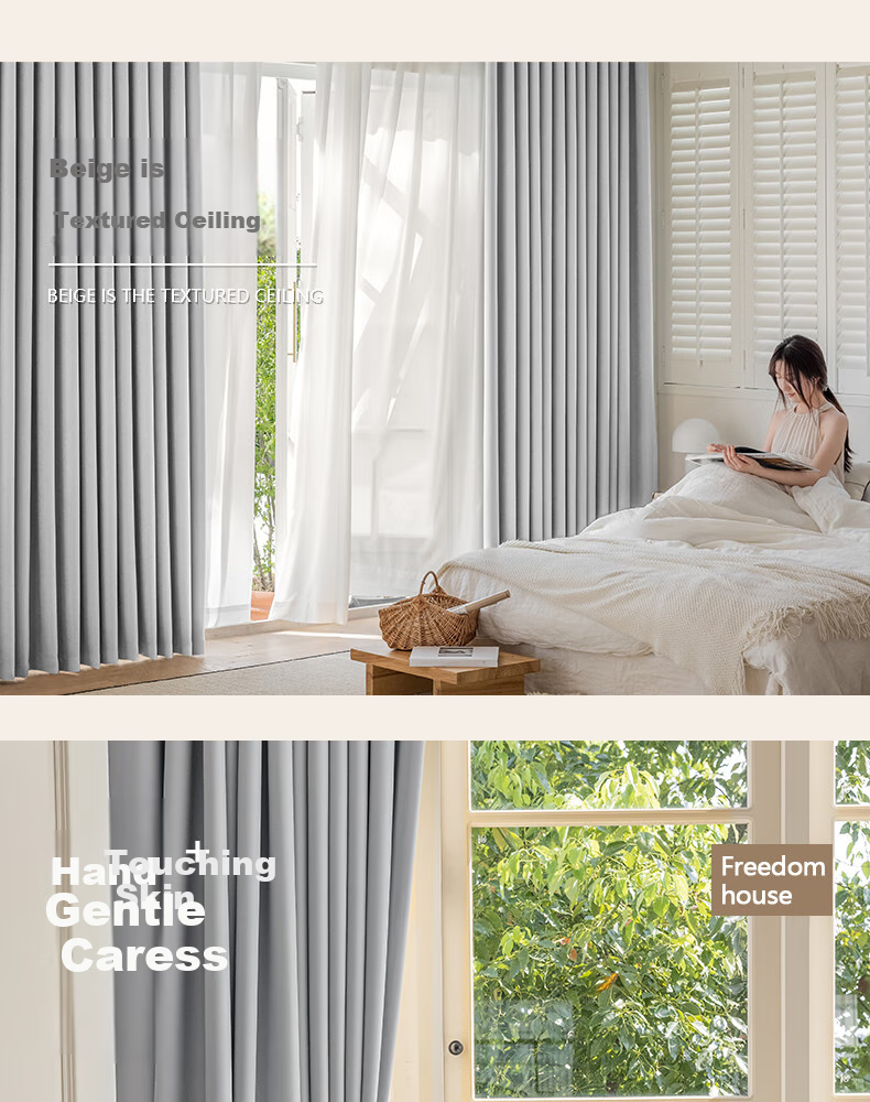 Ali Curtain, No Drilling Required, Hook-Type Blackout Curtain, High Sunshade for Living Room, Finished Curtain, Width 1.3 Meters, Height 1.8 Meters 13