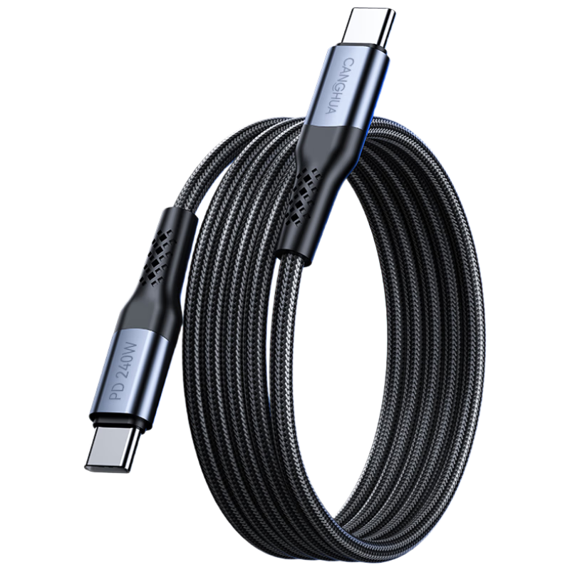 CangHua PD240W Data Cable, Dual-Head Type-C Charging Cable, 6A Current, CTOC Fast Charging, Compatible with 100W/90W/67W, Suitable for Xiaomi 15 Pro, Redmi Note14/K80 Phones