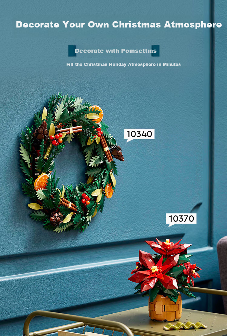 LEGO Building Blocks 10340, Christmas Wreath Toy for Boys And Girls, Birthday Gift, Home Decoration Ornament 5