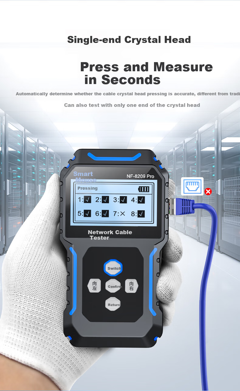Jingmingshu NF-8209pro Cable Tester, Network Cable Finder, Multifunctional Network Length And Breakpoint Tester, POE Live Wire Tracer, Anti-Interference, Noise-Free 7