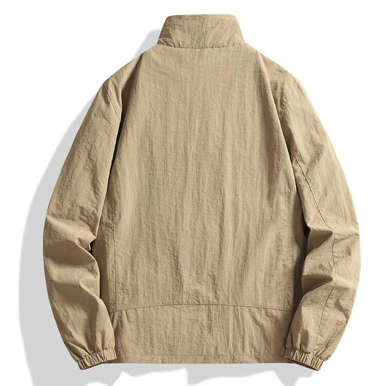 JEEP Men's Jacket, Spring And Autumn Baseball Jacket, Loose Stand-Collar Coat for Men, Sportswear, Men's Size 152-1, Khaki Color, Size L 10