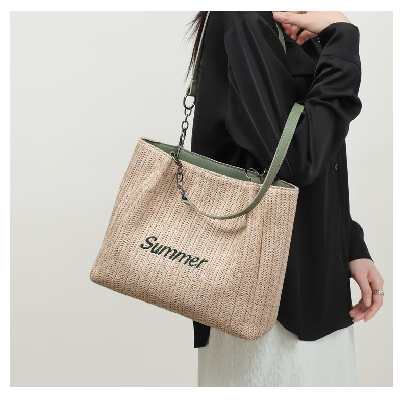 Aiqinghai Handbag, Women's Shoulder Bag, Tote Bag with Grass Weave, Practical Birthday And Mother's Day Gift for Mom 4