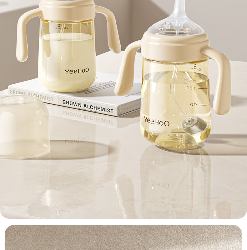 YEEHOO Duck-Billed Cup for Learning to Drink Water, Baby Sippy Cup with Straw, Anti-Choking Design for Young Infants, Suitable for 6 Months And Above 2