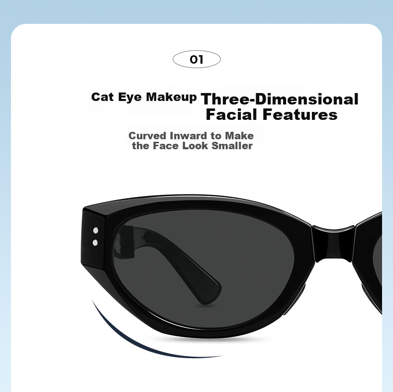 LOHO Foldable Cat Eye Sunglasses for Women, 2026 New Narrow Frame GM Polarized Sunglasses for Men, UV Protection LH09656 10
