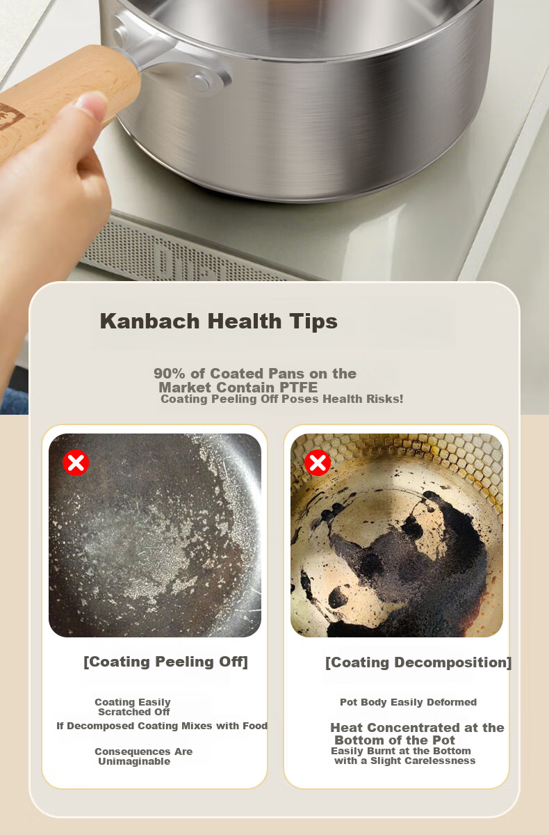 KOBACH 316L Stainless Steel Milk Pot without Coating, Baby Food Pot, Small Milk Pot, Thickened, Compatible with Induction Cooker And Gas Stove 3
