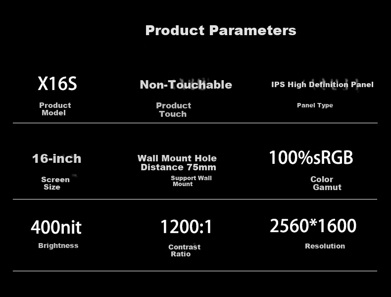 Eimio Portable Monitor [2.5K/120Hz] Display DCI-P3 Color Gamut, 16-Inch 16:10 Secondary Screen for Computer, Laptop, Switch, Mobile Phone, PS5 Expansion Screen X16S 12