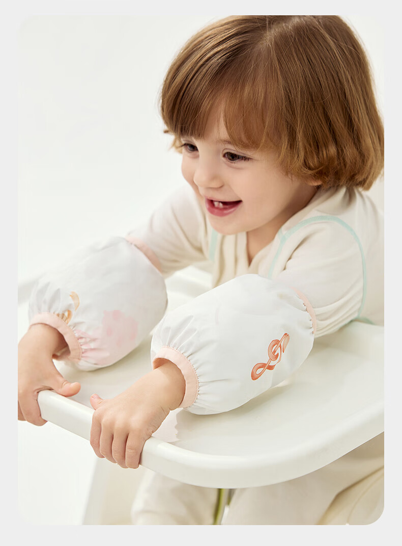 Babycare Children's Sleeves Baby Girls Cute Waterproof Oil-proof Toddler Arm Protectors Infant Sleeve Covers Green Melody M 12