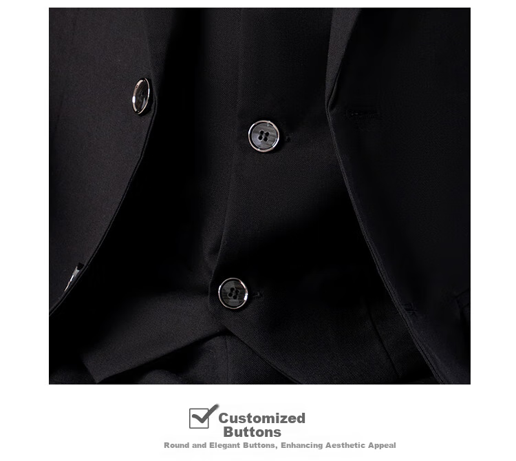 LUOBOBEIBEI Children's Suit Jacket, Korean Style Solid Color Boys' Formal Wear, Flower Boy Performance Little Suit Coat, Black, Size 120 10