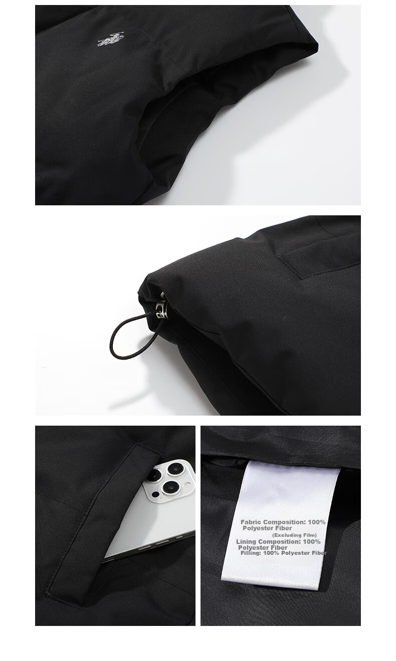 U.S. POLO ASSN. Men's Down Cotton Vest Autumn Winter Outdoor Windproof Versatile Sleeveless Warm Jacket Gray L 5