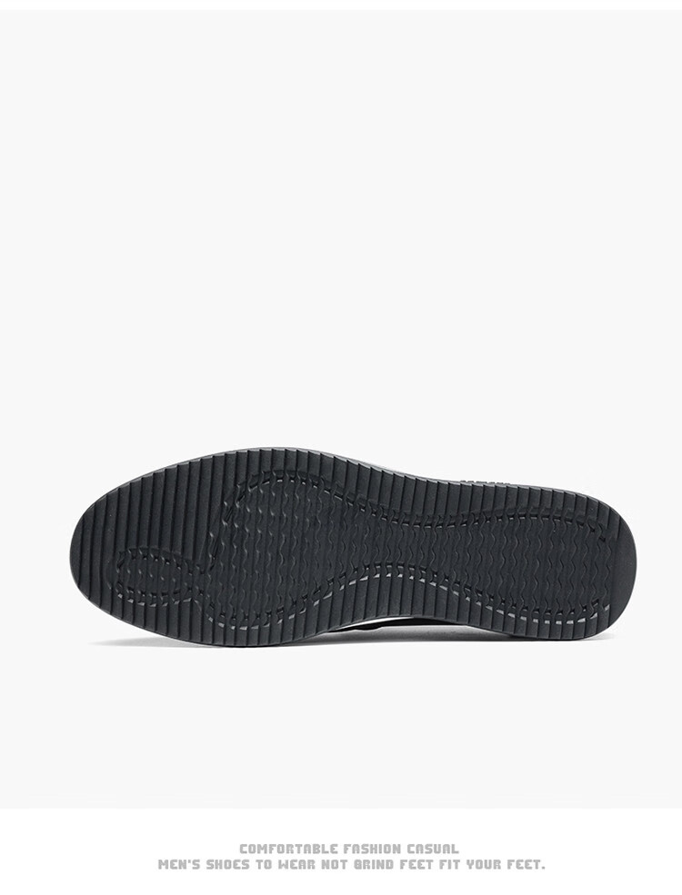 PLAYBOY Men's Shoes, Spring Lightweight Slip-On, British Fashion Trendy Casual Leather Shoes for Men, Black, Size 44 11