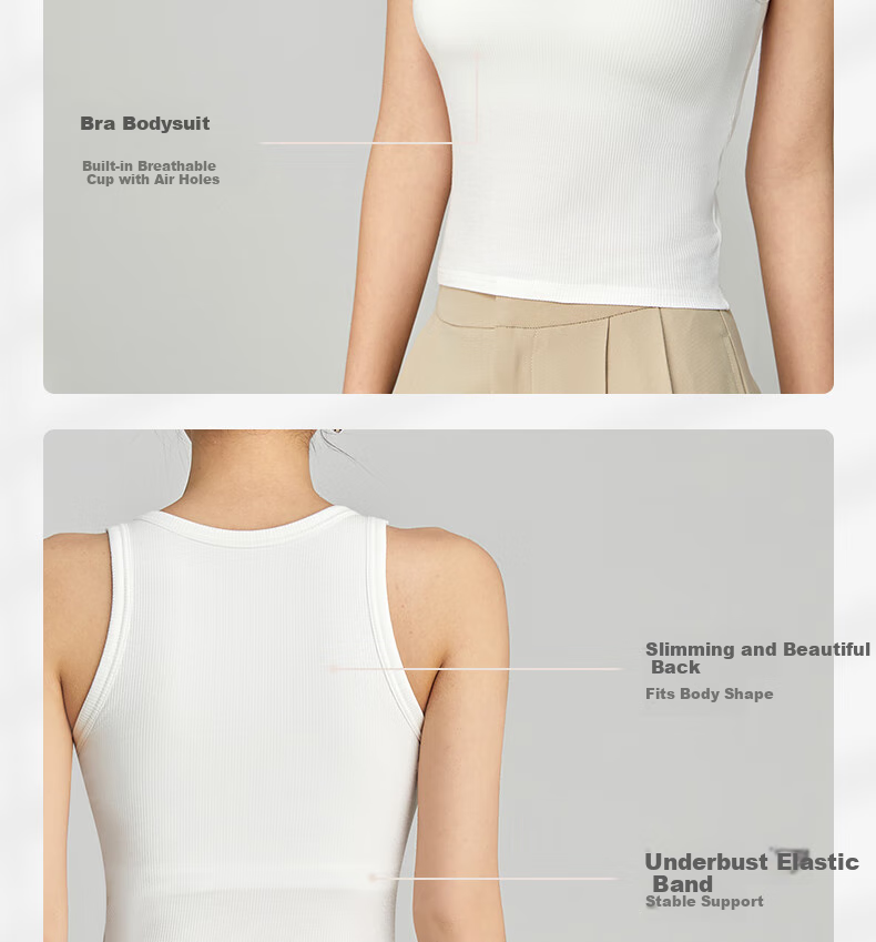 TINGE White Camisole Tank Top for Women, Thin Style with Built-In Bra Pads, Inner Wear Or Outer Wear Top 14
