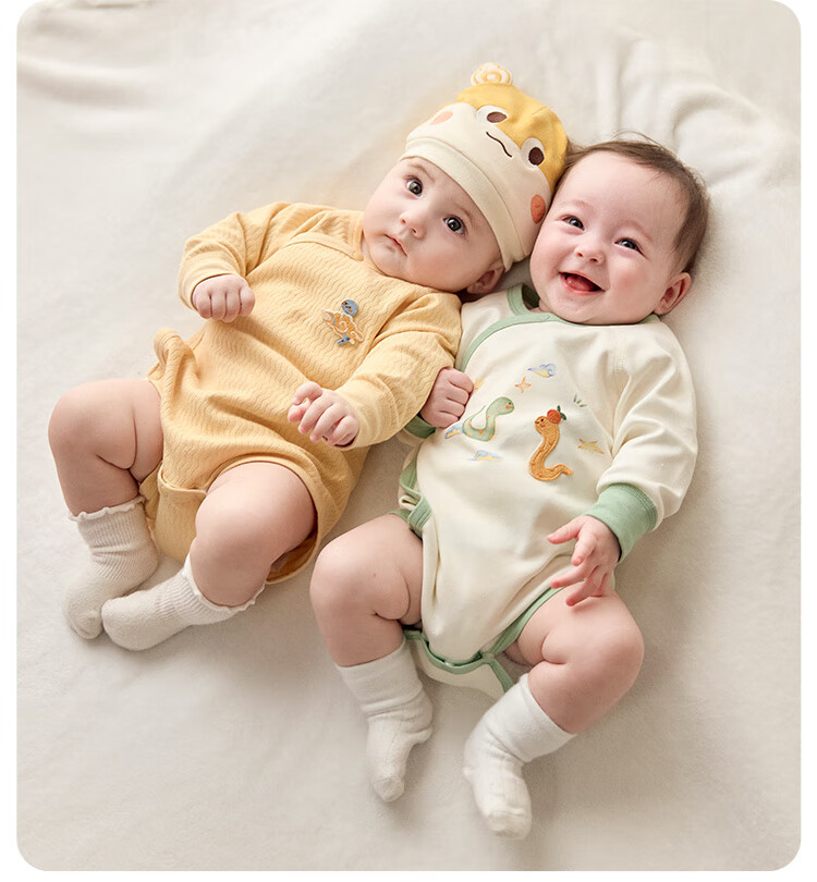 Wismorni Newborn Onesie, Spring And Autumn Baby Romper, Full Moon Infant Bodysuit, Three-Day Triangle Jumpsuit 4