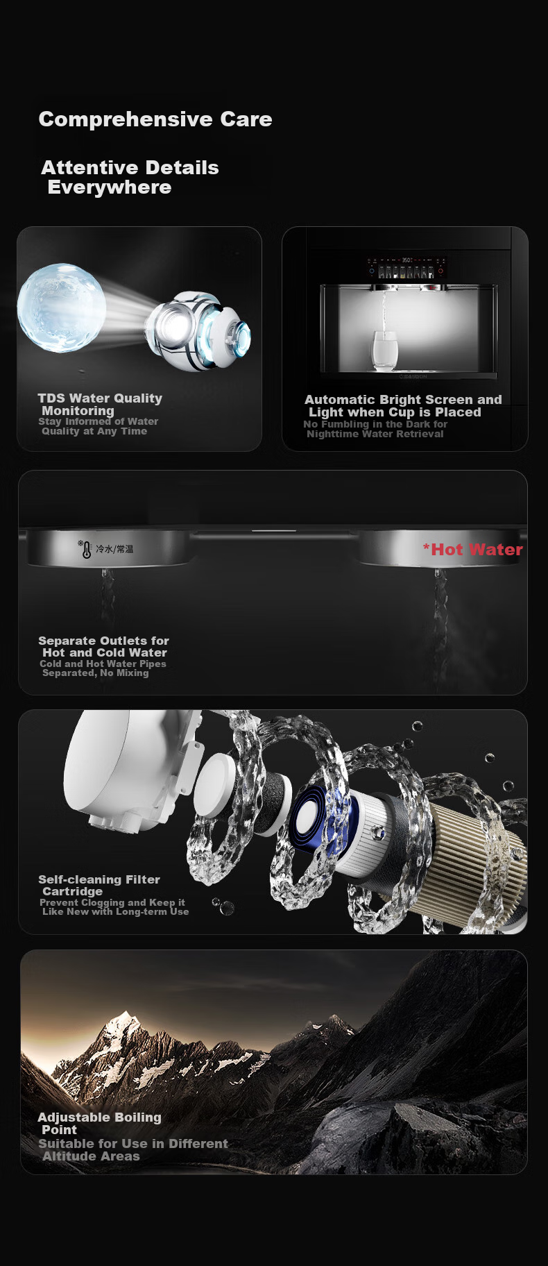 CASDON Built-In Direct Drinking Water Purifier, Home Water Filtration System, Integrated Hot And Cold Water Dispenser with Water Line, Spring-Like Taste ZS9 Yang Mi's Same Model 12