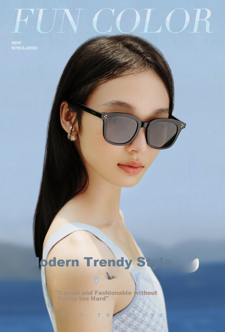 PARZIN Sunglasses, Unisex Fashion D-Type Frame Glasses, Sun Protection Driving Trendy Sunglasses PZ7771 1