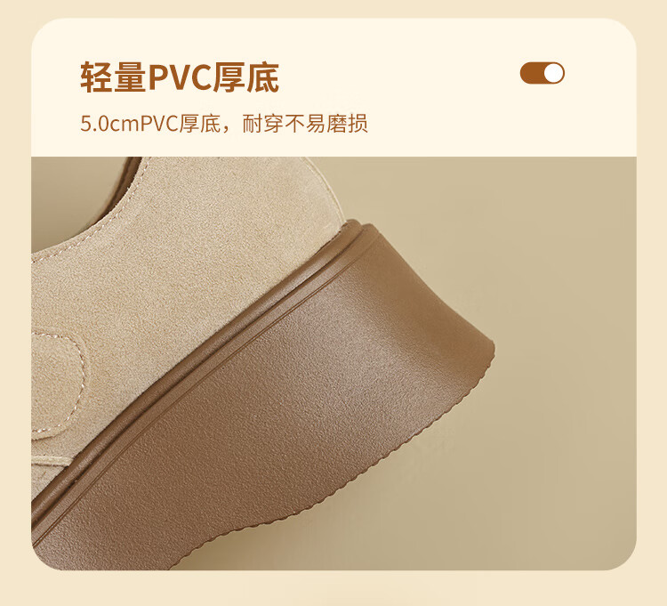 ZHR Retro Birkenstock-Style Shoes for Women, Thick-Soled Height-Increasing Full-Coverage Casual Shoes, Versatile Slip-On Flats AB67F Khaki 39 7