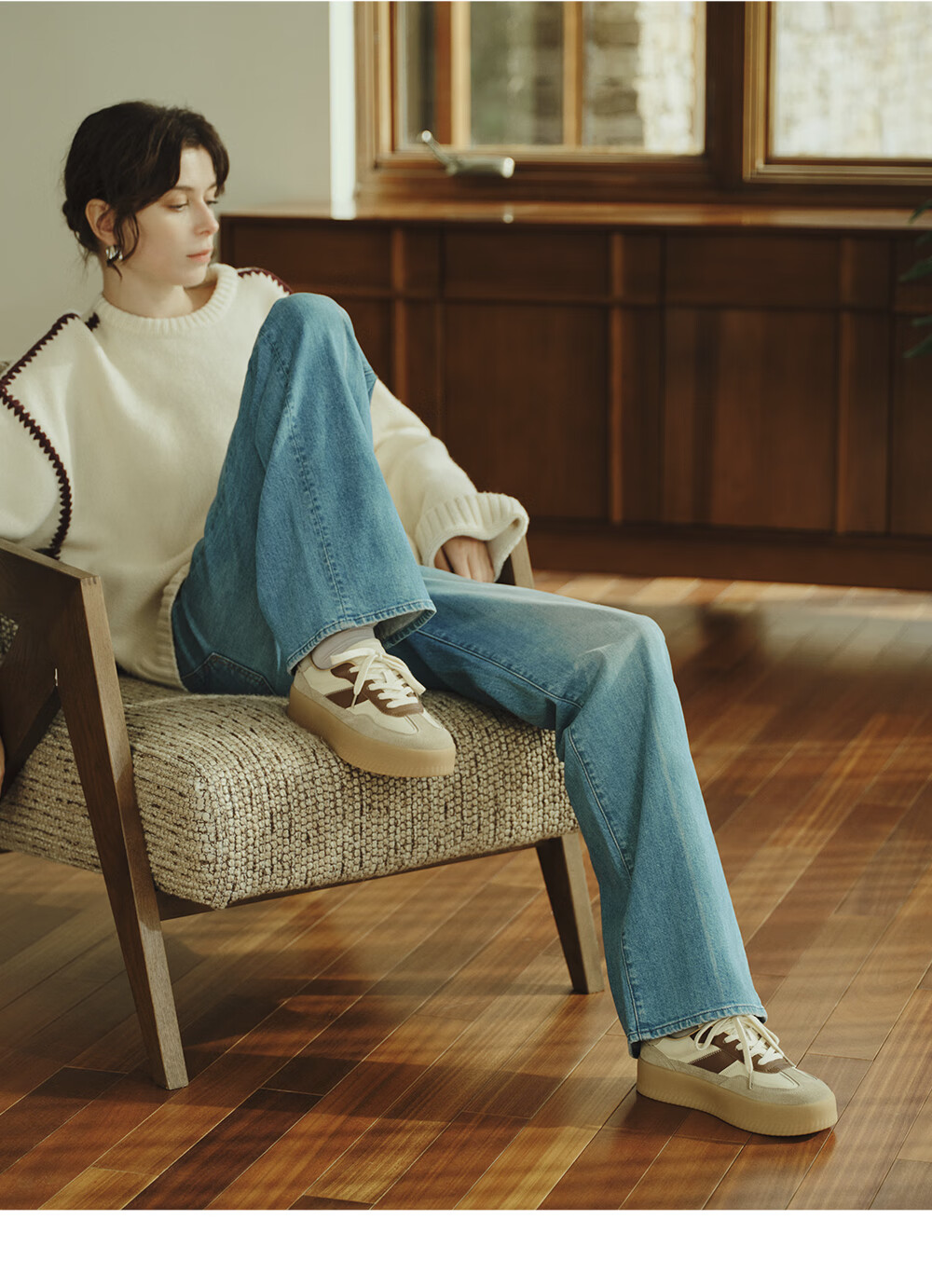 73Hours Celebrity-Inspired Women's Shoes, New Casual Style for Travel, Color-Block Platform Round-Toe Dexun Shoes, Fashionable 11