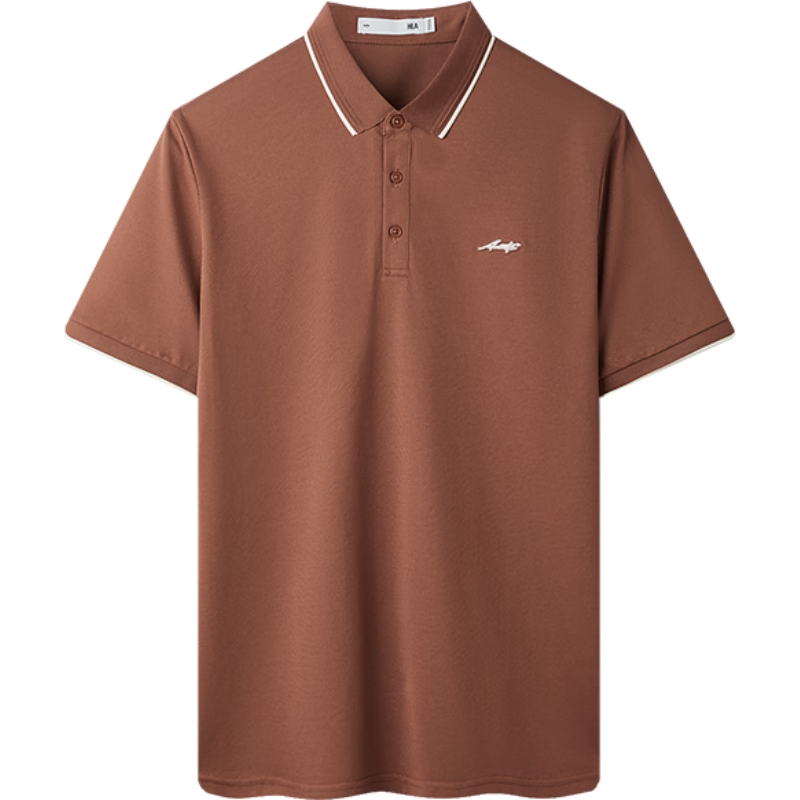 HLA Short-Sleeve Polo Shirt for Men, Light Business Fashion Cool-Feeling Printed Short-Sleeve for Summer