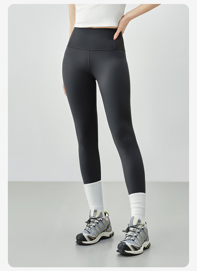 JD Jingzao Sharkskin High-Waist Tummy Control Leggings for Women 2026 Spring Slim Fit Yoga Pants Black XS 13