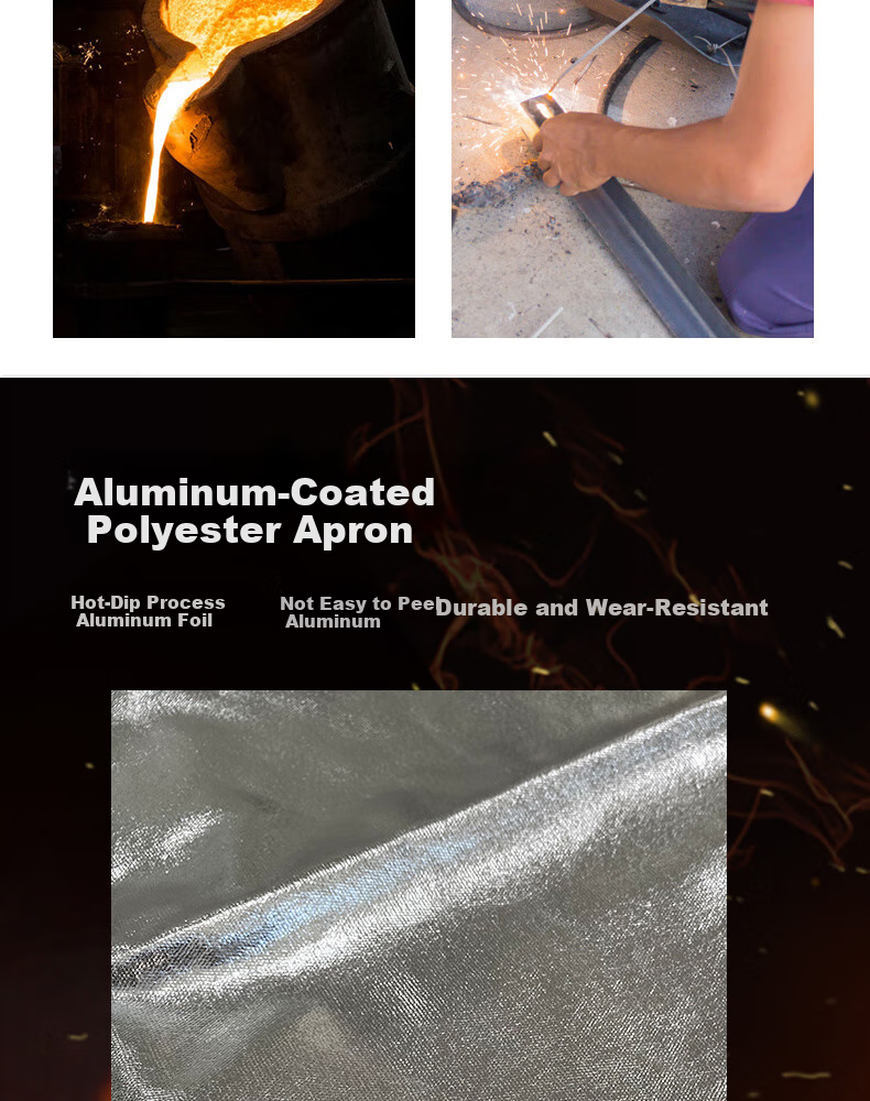 Shengfang Aluminum Foil Fire-Resistant Heat-Insulating Apron, 1000°C Scald-Proof Heat-Resistant Fireproof Steel Plant Smelting Insulation Suit 5