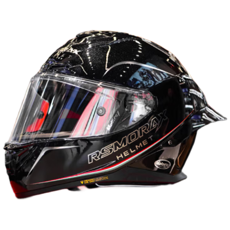 MOTORAX R50S Motorcycle Helmet Unisex All-Season Breathable 3C Certified Large Rear Wing Full Face Helmet Honor Quantum Silver XL