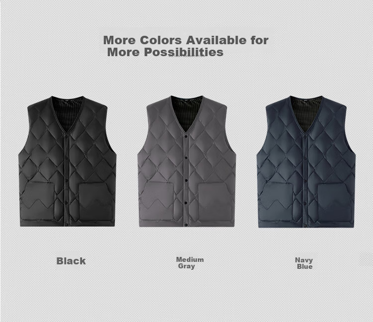 FIRS [90% Duck Down] Vest down Jacket for Men, Winter Warmth, Fluffy And Soft, V-Neck Inner Lining Outer Coat 2