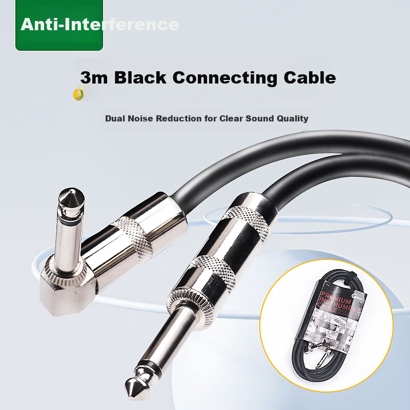 Maneryuepu 6.5MM Guitar Cable, Speaker Audio Cable, Noise Reduction Cable, 3 Meters, Musical Instrument Accessory