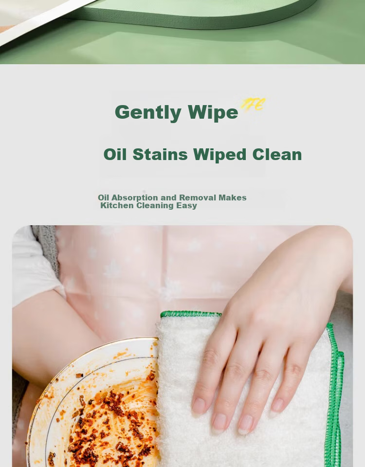 CHUSHE Lazy Cleaning Cloth, 25*25cm, 20 Sheets, Tear-Off Kitchen Dry And Wet Disposable Dish Towel, Extra Large And Thick, Oil-Absorbing 2