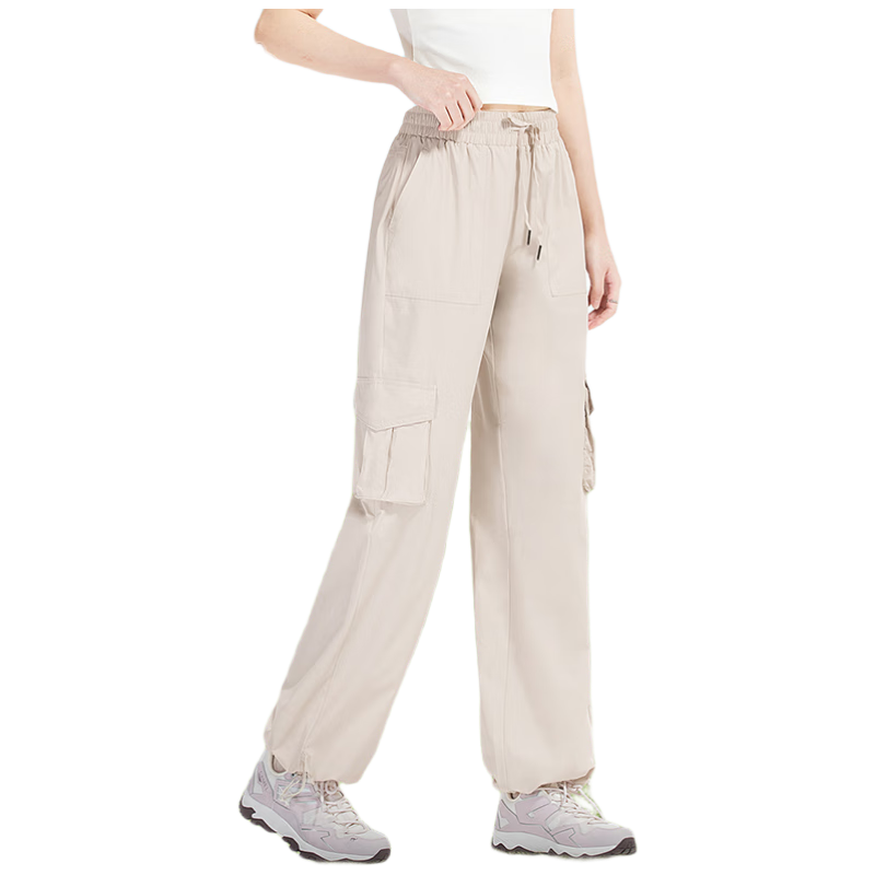 CAMEL Women's Paratrooper Cargo Pants High-Waist 2025 Spring/summer New Loose Straight-Leg Pants Breathable Sun Protection Casual Pants L