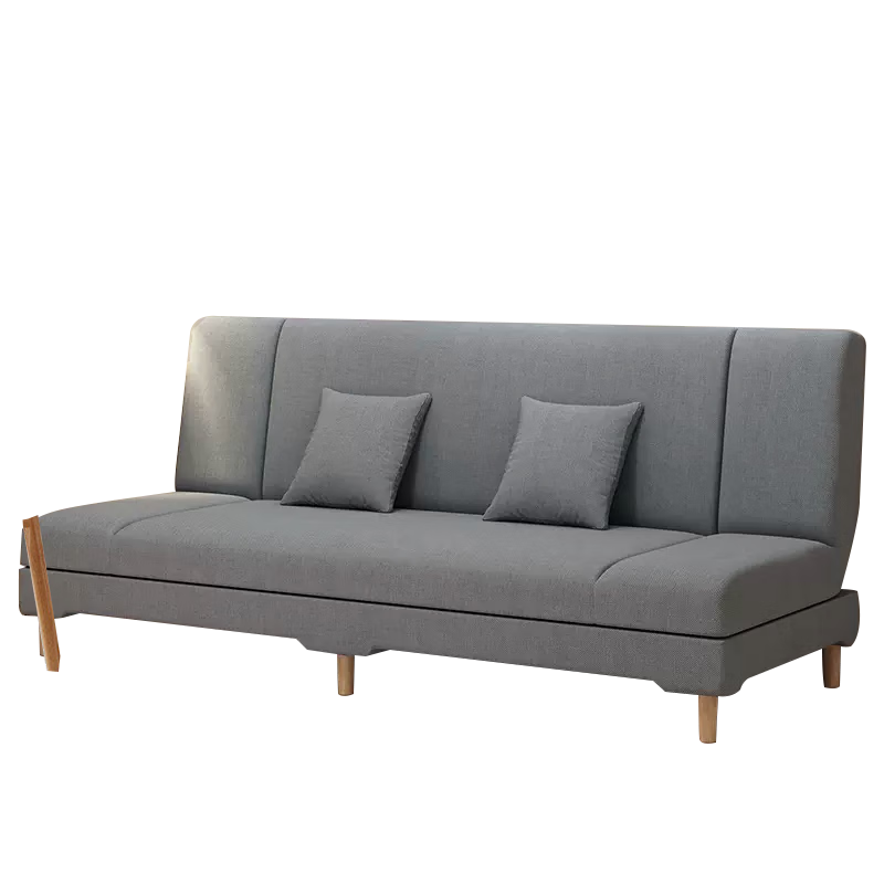 L&S Sofa, Living Room Folding Sofa Bed, Dual-Use for Small Apartments, Fabric Sofa, Four-Seater, 66A, Light Gray, 2.0 Meters