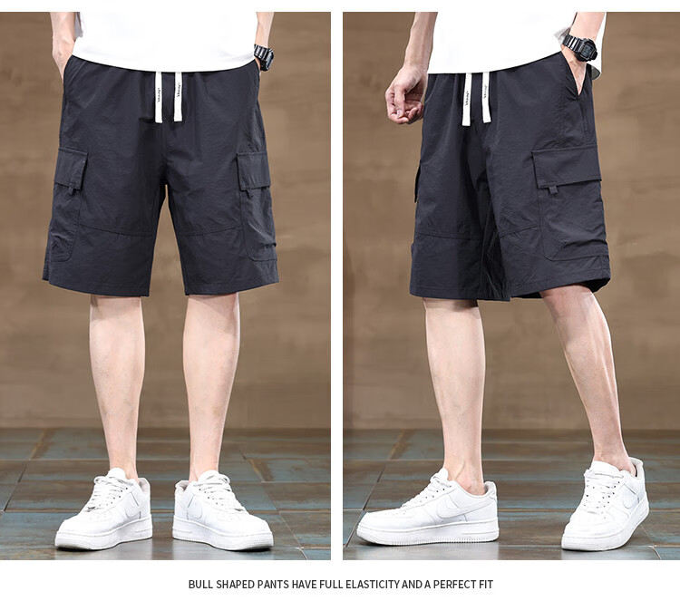 JEEP High-End Ice Silk Cargo Shorts for Men, 2026 Summer Loose Casual Pants, Quick-Dry Mid-Length Shorts for Me 12