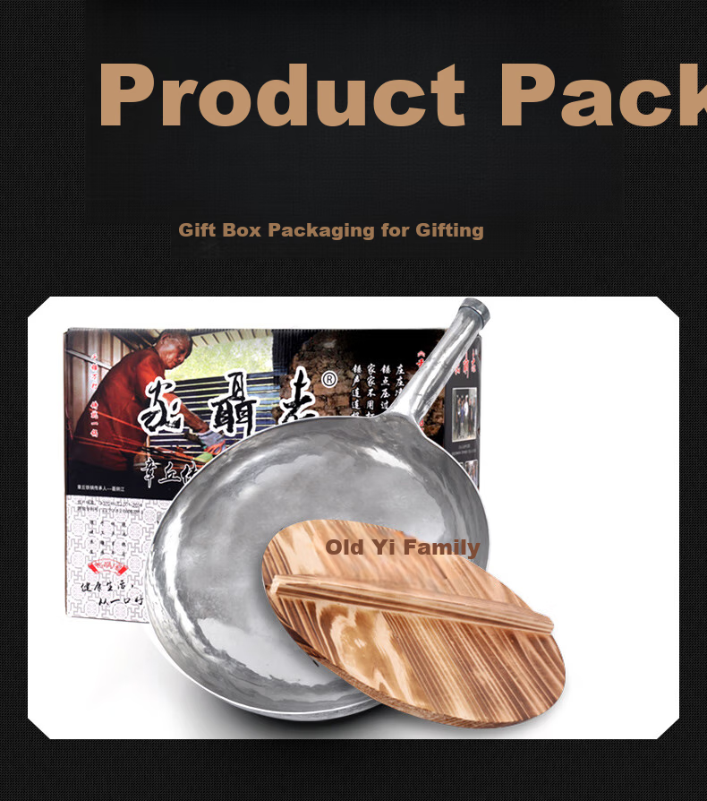 Laoniejia Handmade Wok, Zhangqiu Iron Pan, Authentic Hand-Forged, Laoniejia Non-Coated Non-Stick Cooking Pan, 34cm 3