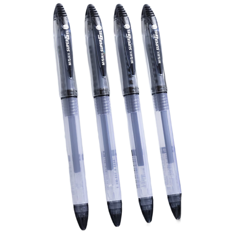 M&G Lingzhi Series 0.38mm Black Gel Pen Student Cap-Off Needle Tip Signature Pen GP1212A 12-Pack