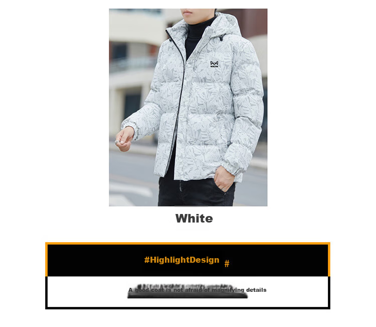 MiiOW Cotton Padded Jacket for Men, Autumn And Winter Long-Sleeve Warm Coat, Thickened Puffer Jacket, Black, Size L 2