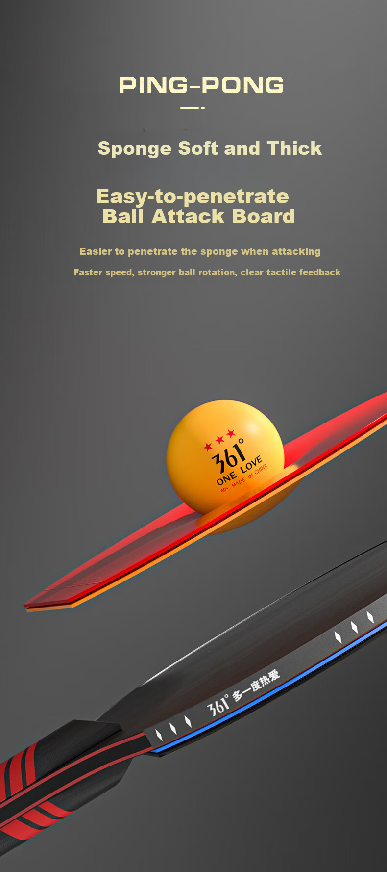 361° Table Tennis Racket, Straight Handle Or Penhold Grip, Professional Adult Competition Training, Double-Sided Reverse Rubber, Single Racket Set 6