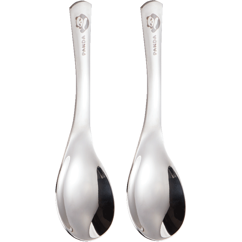 CAIZHI 316L Stainless Steel Spoon Set, Thickened Chinese Style Large Round Soup Spoons, 2 Pieces CZ6248