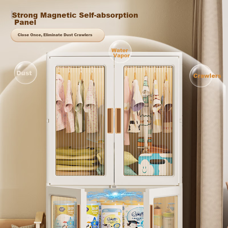 Jiekou, No-Installation Children's Wardrobe, Clothes Storage Cabinet, Foldable Simple Cabinet for Babies And Infants, Storage Cabinet