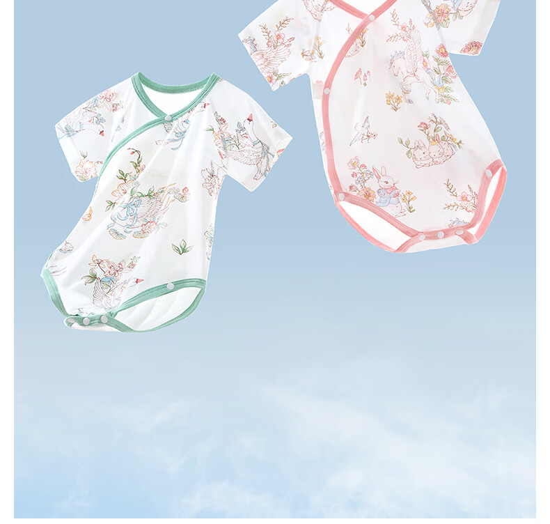 Beitaisi Baby Clothes, Summer Thin Style, Newborn Onesie, Mesh Breathable Pure Cotton, Unisex Infant Bodysuit 2