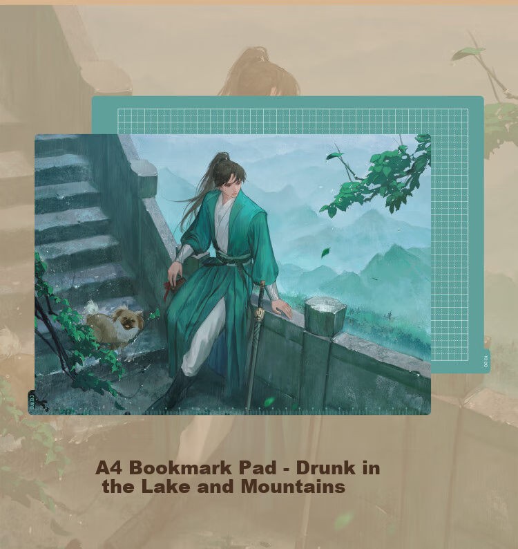 Kinbor Drunken Lake and Mountains A4 Bookmark Writing Pad Ghost Blower Co-branded Writing Pad Journal Art Pad Collage Painting Student Writing DT57529 7