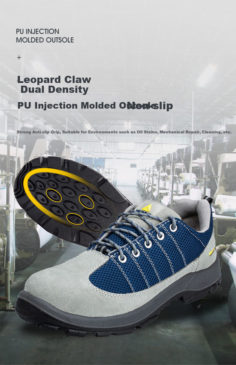 DELTA PLUS Rainbow Breathable Safety Shoes for Men, Steel Toe Cap Anti-Smashing Anti-Puncture Anti-Static Work Boots 301232 Black-Gray Size 43 7