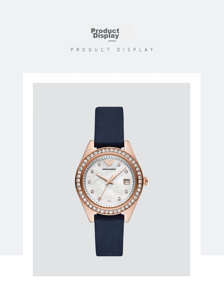 EMPORIO ARMANI Ladies' Watch, White Moonlight Series AR11484, Classic Quartz Watch, Birthday Gift for Girlfriend 1