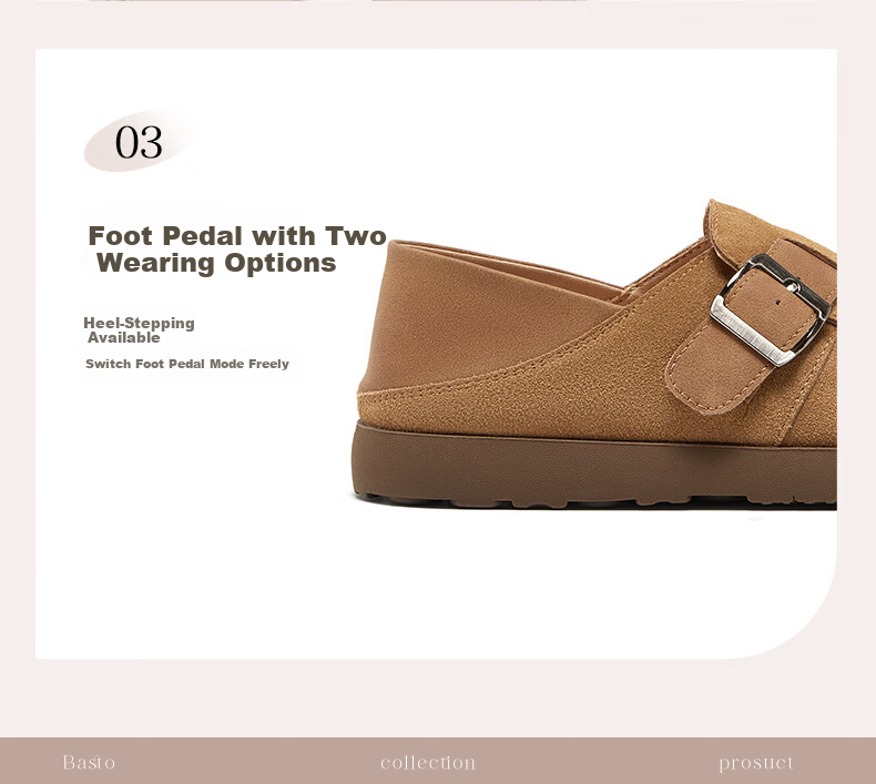 Basto Retro Casual Birkenstock-Style Flat Shoes for Women BG318CA4, Brown, Size 39 8